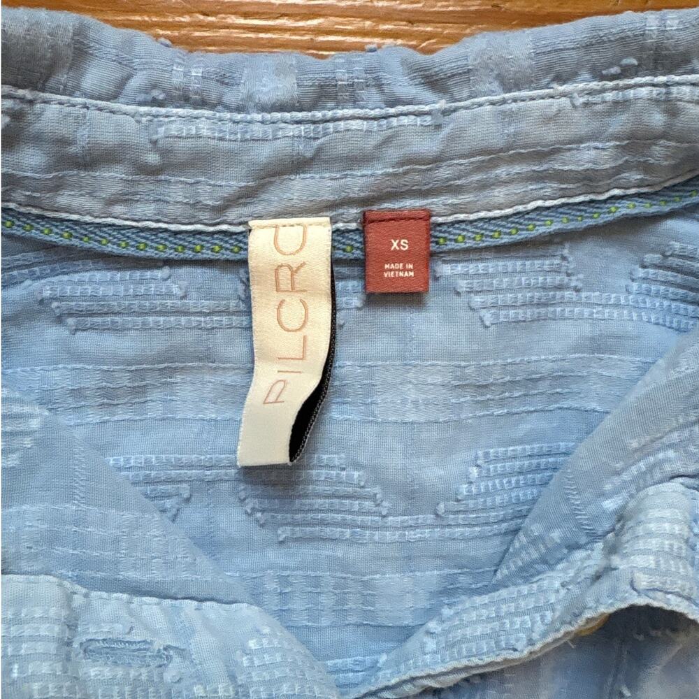 Pilcro light‎ blue cotton lace back western long sleeve button up shirt SIZE XS - Picture 3 of 7